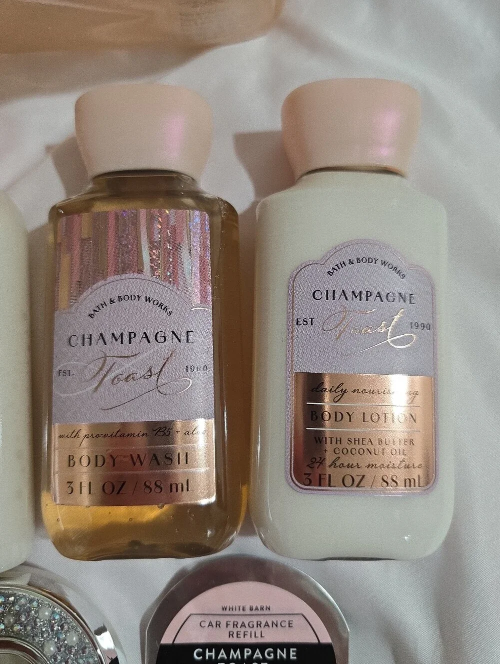 NWT Bath & Body Works Champagne Toast Beauty Gift Set With Pouch 12 Pcs